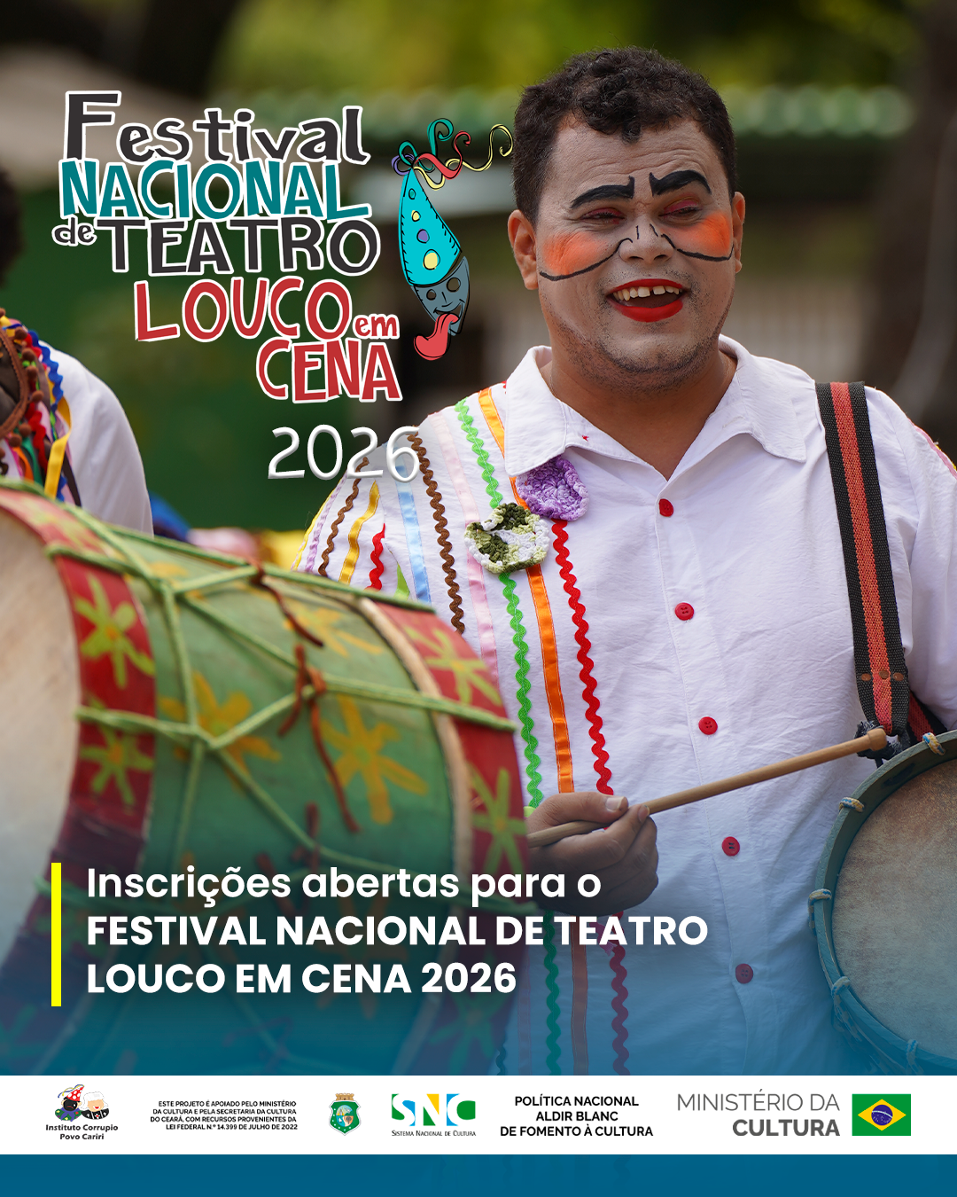 Confira o Edital do Festival Nacional de Teatro Louco em Cena 2026